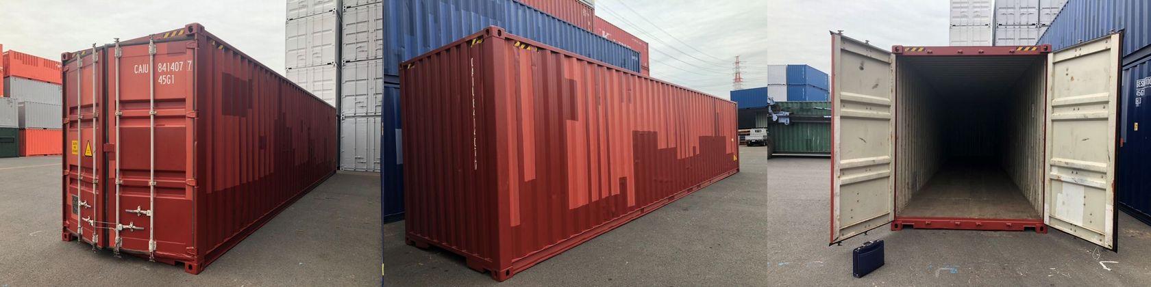 整備済み中古40フィートハイキューブコンテナ