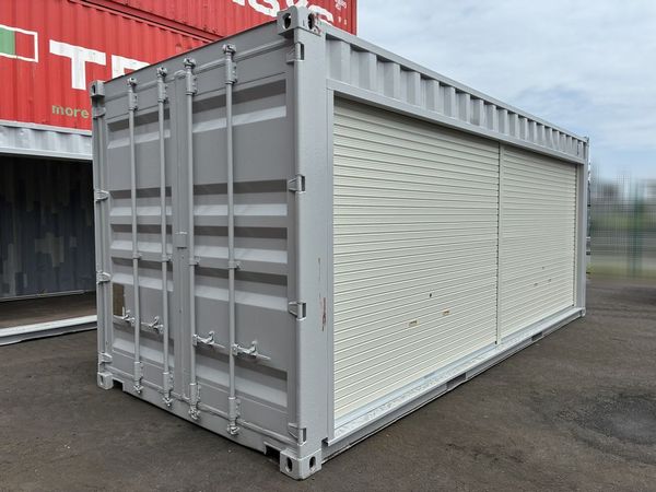 フルシャッター付き中古20フィートコンテナ