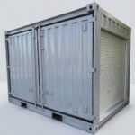 シャッター付き中古12フィートコンテナ